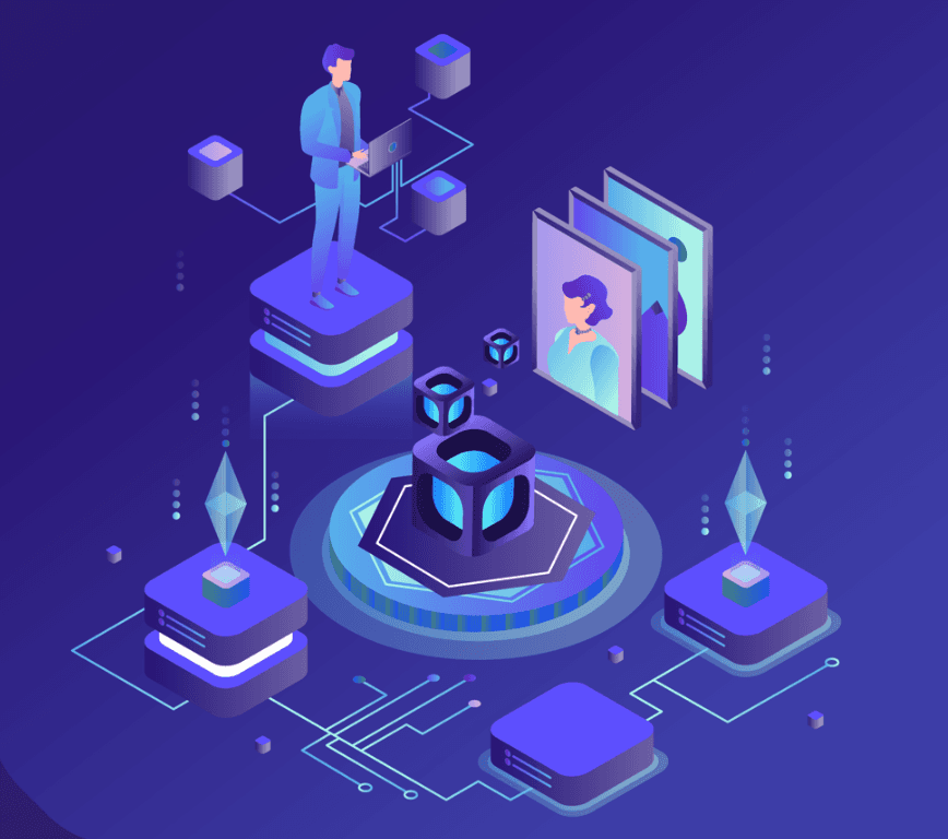 Custom Blockchain Illustration