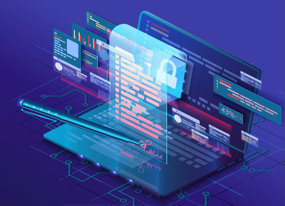 Blockchain ERP Illustration